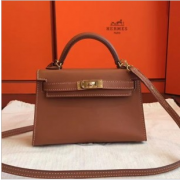 Hermes Gold Swift Kelly Mini II 20cm Handmade Bags RS23475