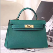 Hermes Malachite Epsom Kelly Mini II 20cm Handmade Bags RS23477