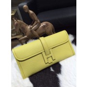 Knockoff 1:1 Hermes Jige Elan Clutch 29cm Epsom Calfskin Handstitched, Soufre C9 RS17695