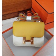 Replica Hermes Constance 23cm Epsom Calfskin Original Leather Handstitched Gold Hardware, Soufre C9 RS08820