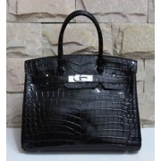 Sale 1:1 Hermes Birkin 30cm Box Calfskin Palladium Hardware Handstitched, Black Noir RS19912