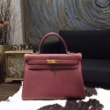 AAA Hermes Kelly 32cm Togo Calfskin Original Leather Bag Handstitched, Rouge H CK55 RS00060