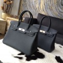 AAA Replica Hermes Birkin 30cm Togo Calfskin Bag Handstitched Gold Hardware, Plomb 8P (Blue-Black) RS11275