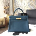AAAAA Hermes Kelly 28cm Togo Calfskin Original Leather Bag Handstitched Gold Hardware, Colvert 1P RS13748
