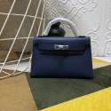 Designer Replica Hermes Mini Kelly Silver Hardware Blue Bags RS23299