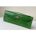 Fake Hermes Kelly 31cm Wallet Handstitched, Fuschia Green 5J RS07582