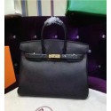 Hermes Birkin 25cm Togo Calfskin Bag Handstitched Gold Hardware, Black Noir RS02789
