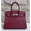 Hermes Birkin 25cm Togo Calfskin Bag Handstitched Silver Hardware, Chocolat CK47 RS08492