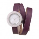 HERMES CLASSIC MOP DIAL PURPLE ELONGATED LEATHER STRAP RS23245