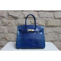 Hermes Shiny Alligator Crocodile Birkin 30cm Handstitched, Vert Emeraude 6Q RS09599