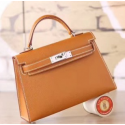 Hermes Brown Epsom Kelly Mini II 20cm Handmade Bags RS23479