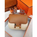 Hermes Constance 19cm Epsom Calfskin Original Leather Handstitched Palladium Hardware, Brown CK93 RS034221