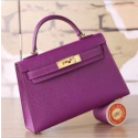 Hermes Cyclamen Epsom Kelly Mini II 20cm Handmade Bags RS23458