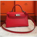 Hermes Red Swift Kelly Mini II 20cm Handmade Bags RS23469