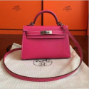 Hermes Rose Red Epsom Kelly Mini II 20cm Handmade Bags RS23459