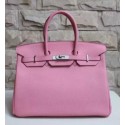 Knockoff Hermes Horseshoe Birkin 25cm Epsom Calfskin Bag Handstitched, Rose Confetti 1Q/Noir Black RS12833