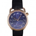 Replica Hermes Classic Croco Leather Strap Navy Dial RS23249