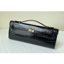 Replica Hermes Kelly 31cm Wallet Handstitched, Fuschia Black 5J RS07578