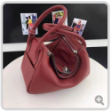 Replica Hermes Lindy 26cm/30cm Taurillon Clemence Calfskin Bag Handstitched, Rouge H CK55 RS06211