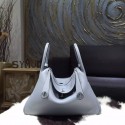 Replica Hermes Lindy 26cm/30cm Taurillon Clemence Calfskin Bag Handstitched, Bleu Lin CKJ7 RS04288