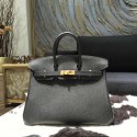 Sale 1:1 Replica Hermes Birkin 25cm Epsom Calfskin Bag Handstitched Palladium Hardware, Noir CK89 RS00910