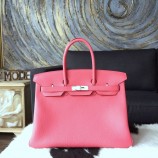 AAA Hermes Birkin 30cm Togo Calfskin Original Leather Bag Handstitched Palladium Hardware, Rose Lipstick U5 RS09308