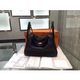 Best Quality Hermes Bi-Color Lindy 30cm Taurillon Clemence Leather Palladium Hardware High Quality, Noir, Fuschia Pink 5J RS06510