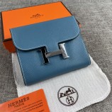 Copy Hermes Blue Silver Hardware Wallet RS22109