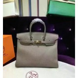 Hermes Birkin 25cm Lizard Skin Original Leather Bag Handstitched Gold Hardware, Gris Fonce CK84 RS12830