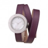 HERMES CLASSIC MOP DIAL PURPLE ELONGATED LEATHER STRAP RS23245