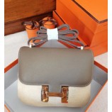 Hermes Constance 23cm Epsom Calfskin Original Leather Handstitched Palladium Hardware, Grey CK93 RS034222