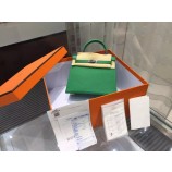 Hermes Kelly 25cm Epsom Calfskin Leather Palladium Hardware High Quality, Bambou RS09612