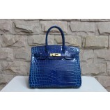 Hermes Shiny Alligator Crocodile Birkin 30cm Handstitched, Vert Emeraude 6Q RS09599