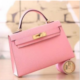 Hermes Pink Epsom Kelly Mini II 20cm Handmade Bags RS23463