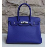 Imitation Hermes Birkin 25cm Lizard Skin Bag Silver Hardware Handstitched, Vert Emeraude 6Q RS14078