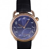 Replica Hermes Classic Croco Leather Strap Navy Dial RS23249