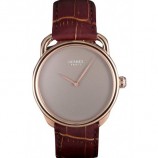 Replica Hermes Classic Croco Leather Strap Silver Dial RS23252