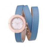 Replica Hermes Classic MOP Dial Light Blue Elongated Leather Strap RS23250