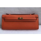 Replica Hermes Kelly 31cm Wallet Handstitched, Fuschia Brown 5J RS07575