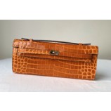 Replica Hermes Kelly 31cm Wallet Handstitched, Fuschia Brown 5J RS07581