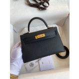 Replica Hermes Mini Kelly Gold Hardware Black 22cm Bags RS23297
