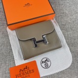 Replica Hermes Silver Hardware Grey  Wallet RS22115