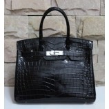 Sale 1:1 Hermes Birkin 30cm Box Calfskin Palladium Hardware Handstitched, Black Noir RS19912