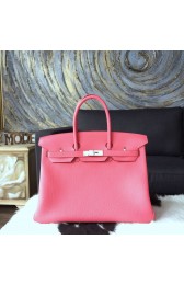 AAA Hermes Birkin 30cm Togo Calfskin Original Leather Bag Handstitched Palladium Hardware, Rose Lipstick U5 RS09308