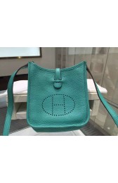 AAA Hermes Evelyne Mini TPM Taurillon Clemence Palladium Hardware Handstitched High Quality, Lagon 7V RS20027