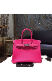 Best Hermes Birkin 30cm Epsom Calfskin Bag Hand Stitched Palladium Hardware, Rose Tyrien E5 RS13313