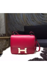 Best Quality Hermes Constance 18cm Swift Calfskin Handstitched Palladium Hardware, Ruby B5 RS21173
