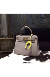 Copy Cheap Hermes Kelly 28cm Togo Calfskin Bag Handstitched Gold Hardware, Gris Tourterelle CK81 RS07843