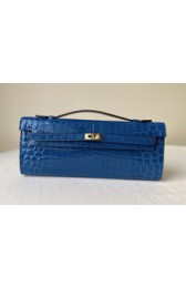 Copy Hermes Kelly 31cm Wallet Handstitched, Fuschia Blue 5J RS07579