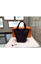 Copy Hermes Picotin 18cm Togo Palladium Hardware Machine Stitched, Black RS03485